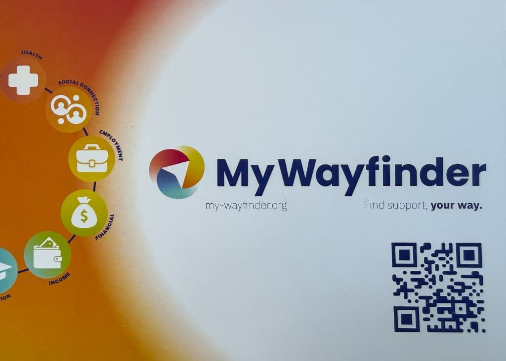 MyWayfinder — scan the QR code to find local support services