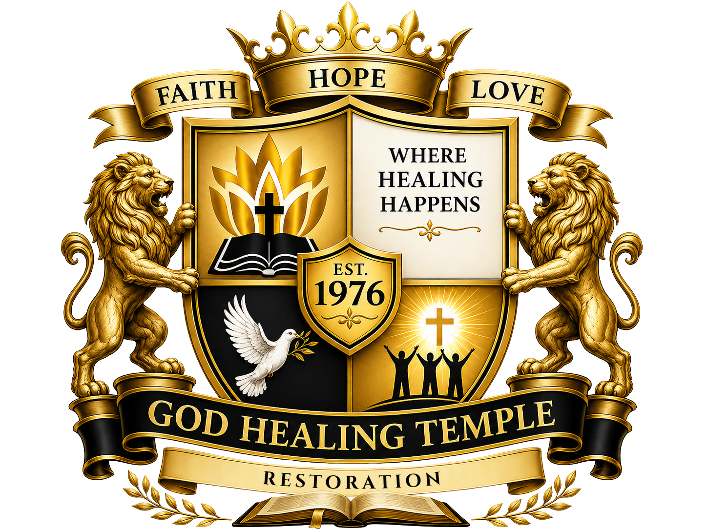 God Healing Temple coat of arms