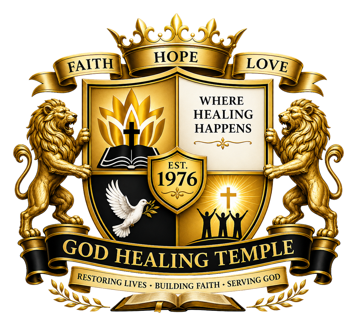 God Healing Temple coat of arms